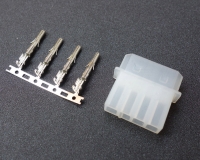 4-pin Male MOLEX Connector w/Pins (Clear/White)